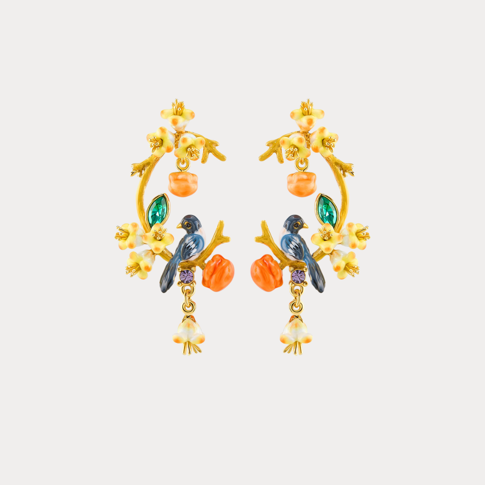 Persimmon Magpie Hoop Earrings