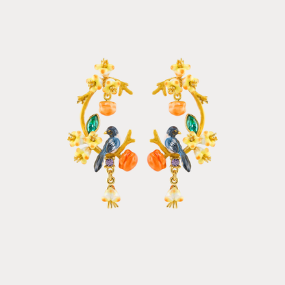 Persimmon Magpie Hoop Earrings