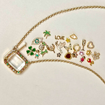 Personalized Rectangle Charm Box Necklace
