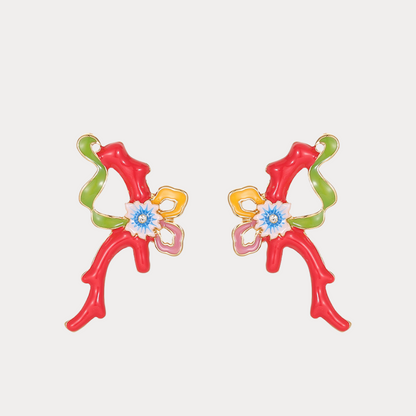 Seagrass Coral Earrings