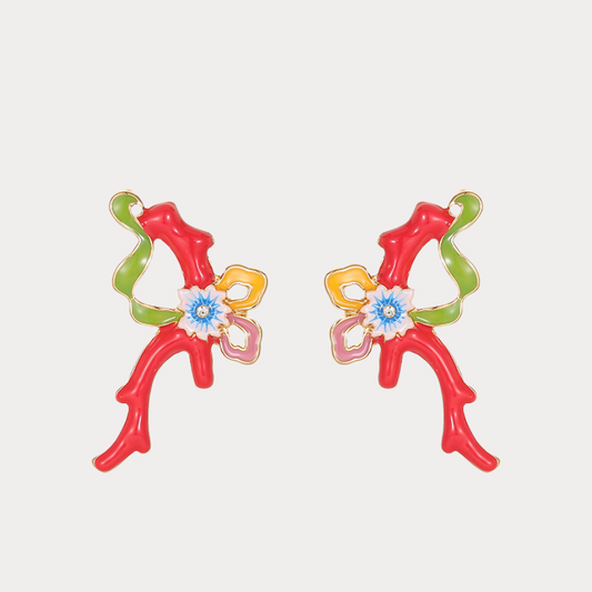 Seagrass Coral Earrings