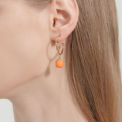 Orange Hoop Earrings