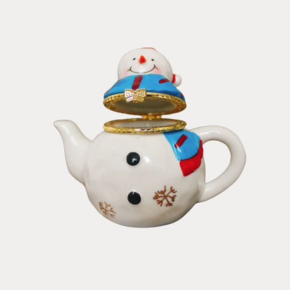 Snowman Teapot Trinket Box