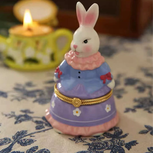 Victorian Bunny Trinket Box