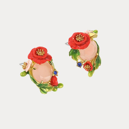 Corn Poppy Earring