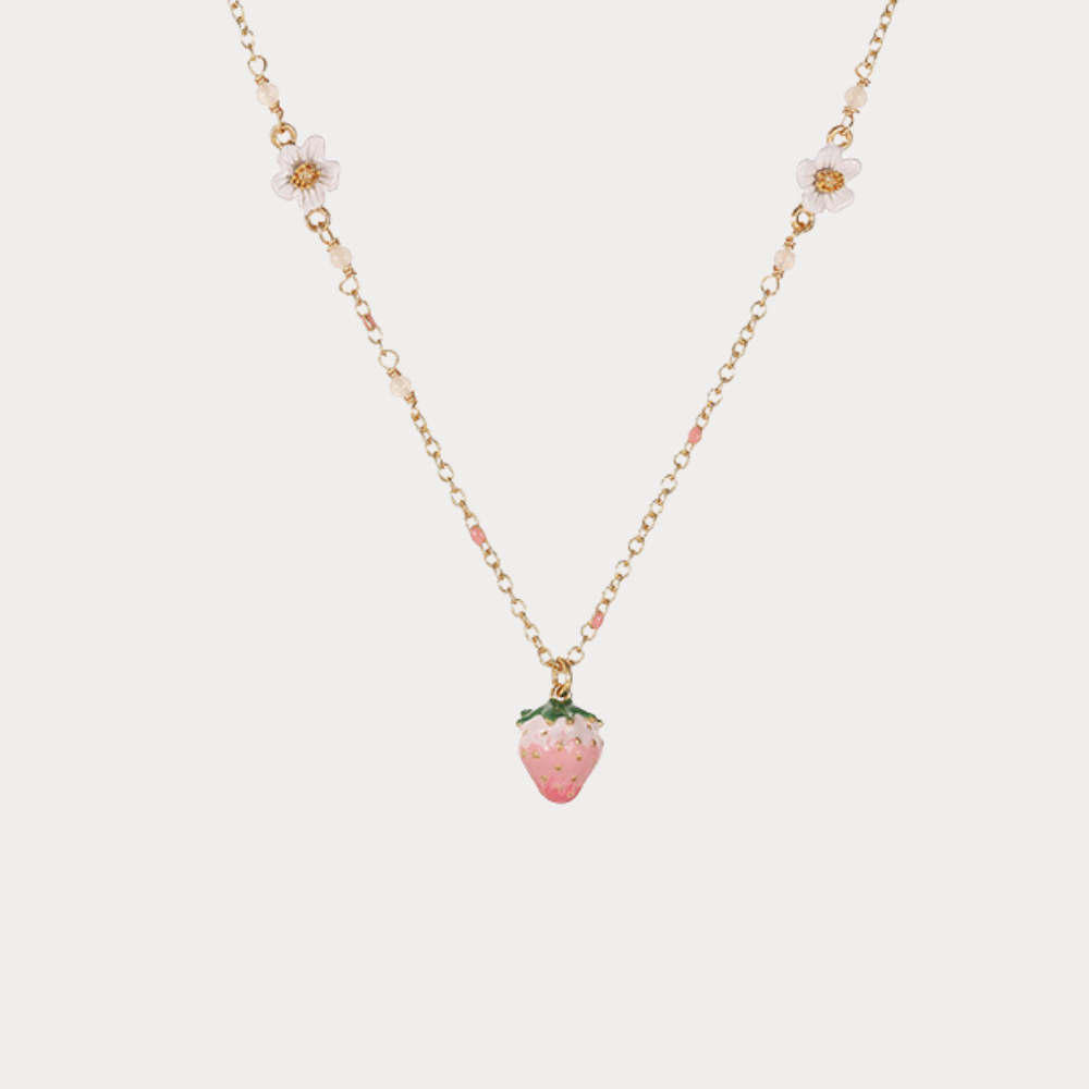 Pink Strawberry Necklace