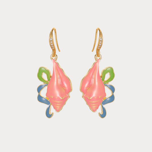 Pink Conch Shell Earrings