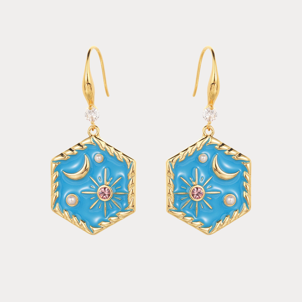 Moon Star Drop Earrings