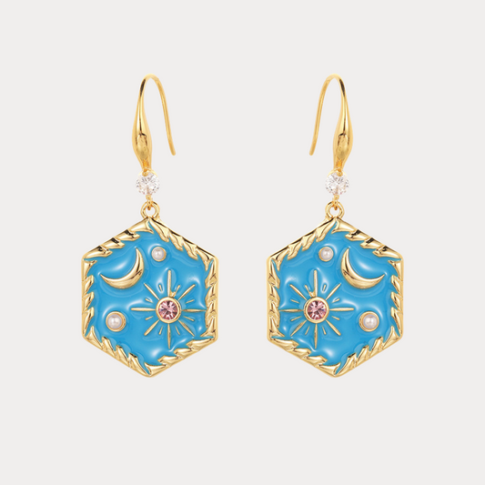 Moon Star Drop Earrings