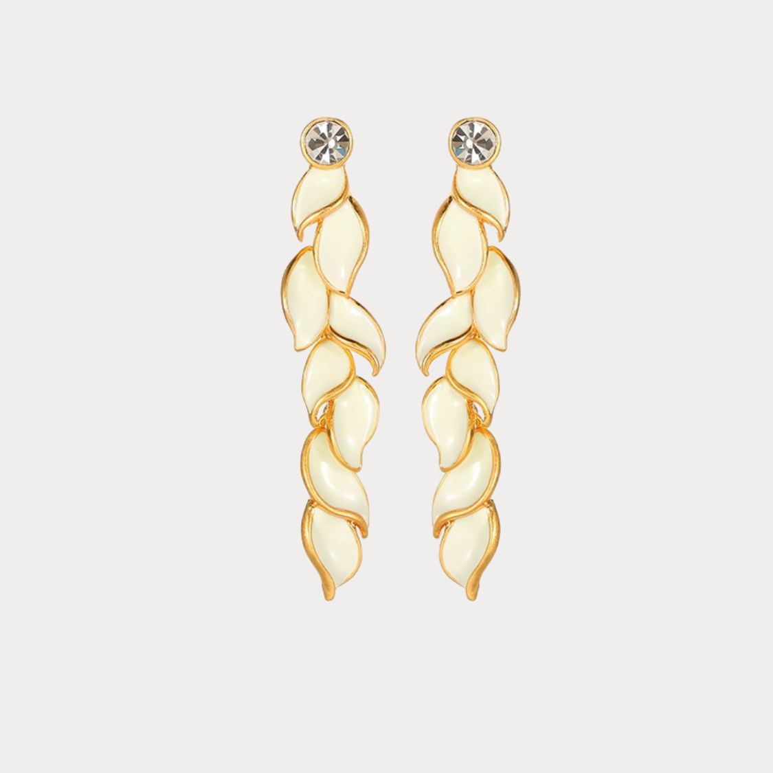 Golden Leaf Drop Earrings