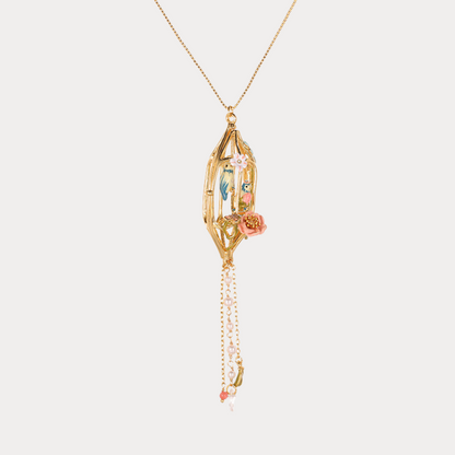 Bird Cage Pendant Necklace