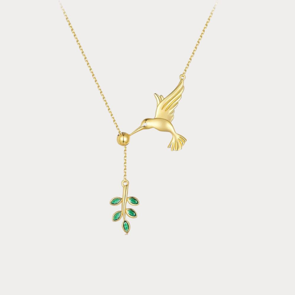 Hummingbird & Olive Branch Necklace