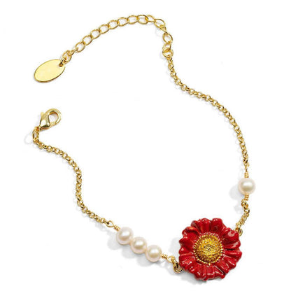 Red Daisy Bracelet