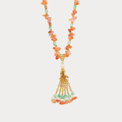 Pearl Natural Stone Tassel Necklace