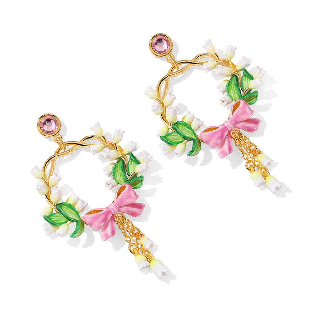 Lily Of The Valley Bowknot Earrings