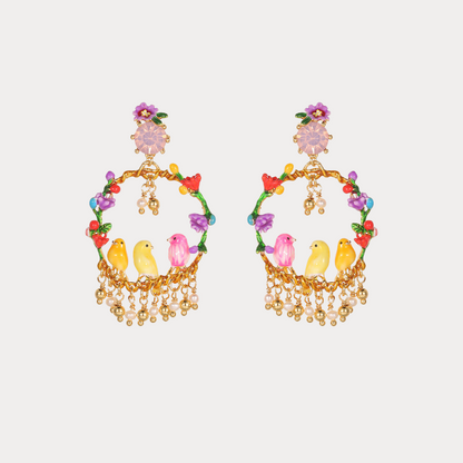 Birds Hoop Earrings
