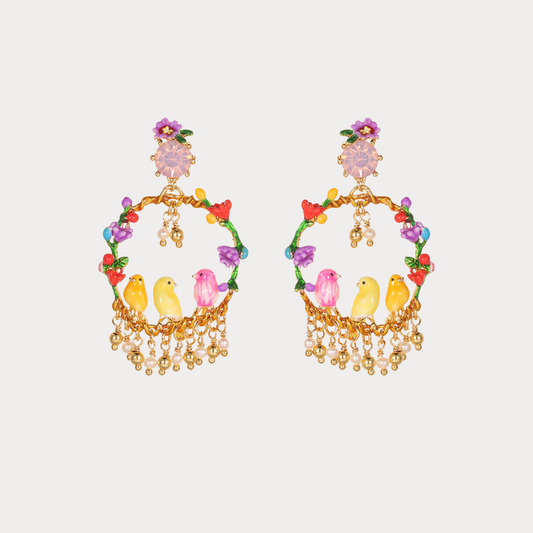 Birds Hoop Earrings