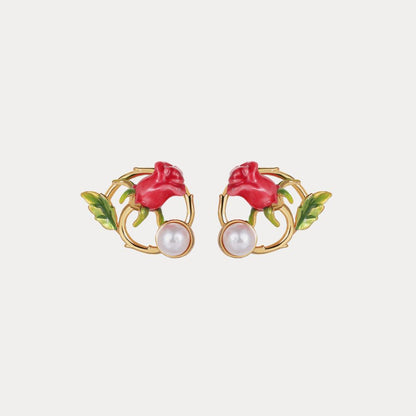 Red Rose Earrings