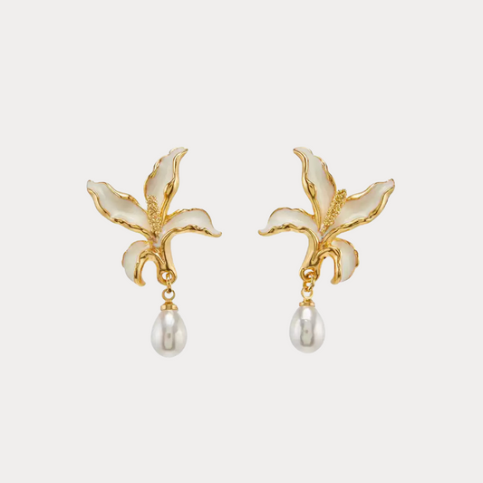 Golden Calla Lily Earrings