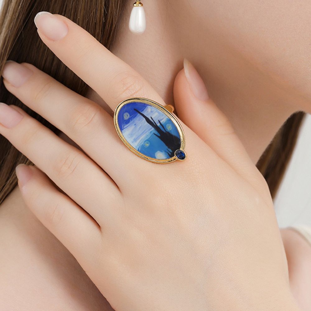 Blue Starry Night Ring