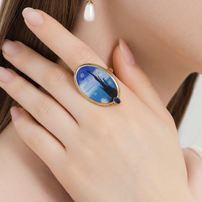 Blue Starry Night Ring