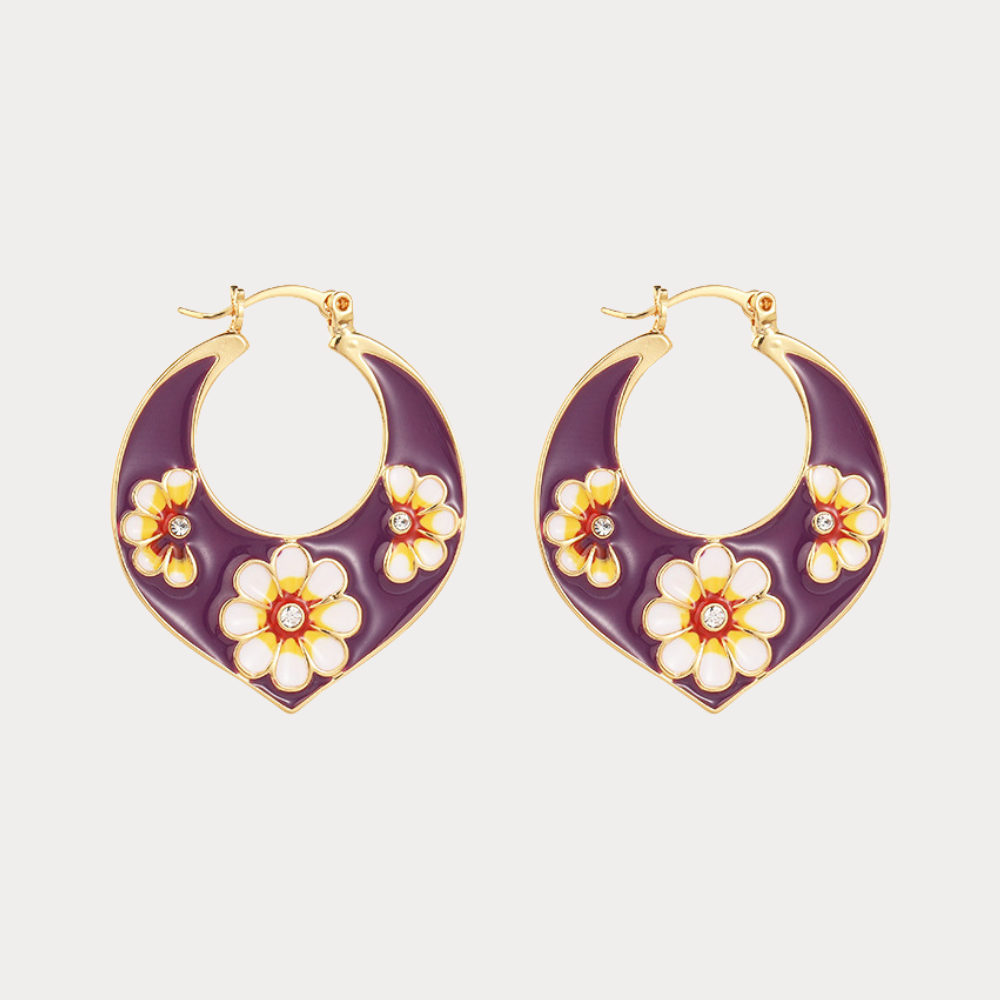 Daisy Crescent Earrings