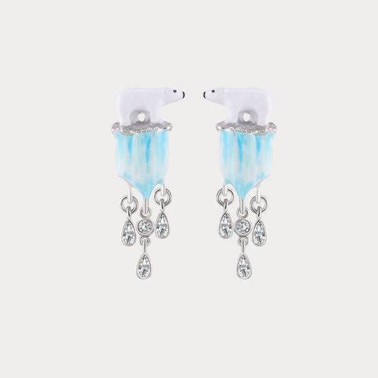 Polar Bear Tassel Earrings
