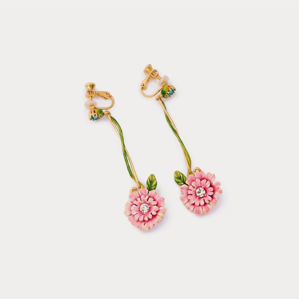 Pink Peony Earrings