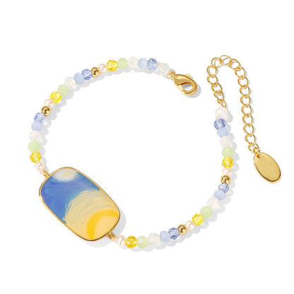 Blue Starry Night Bead Bracelet