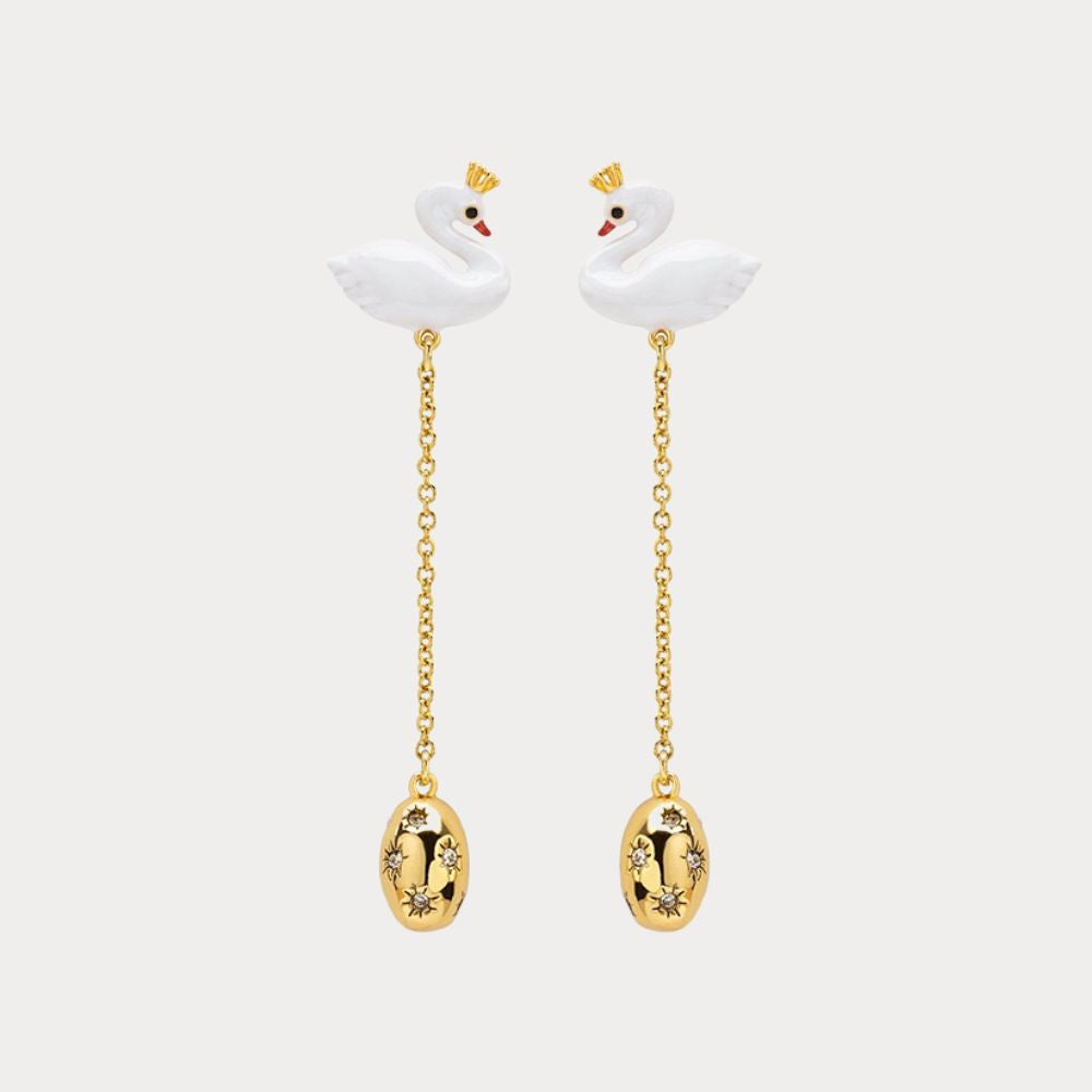 Swan Drop Earrings