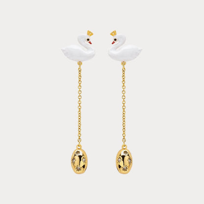 Swan Drop Earrings