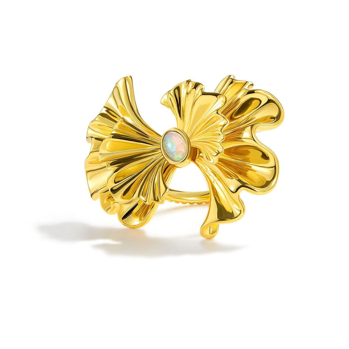 Gold Ginkgo Leaf Ring
