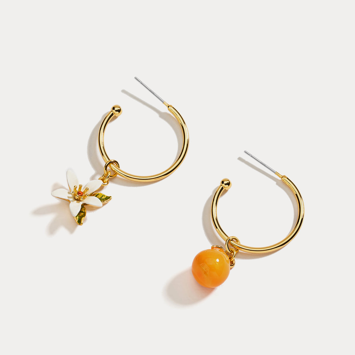 Orange Hoop Earrings