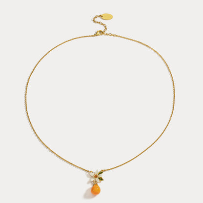 Orange Pendant Necklace