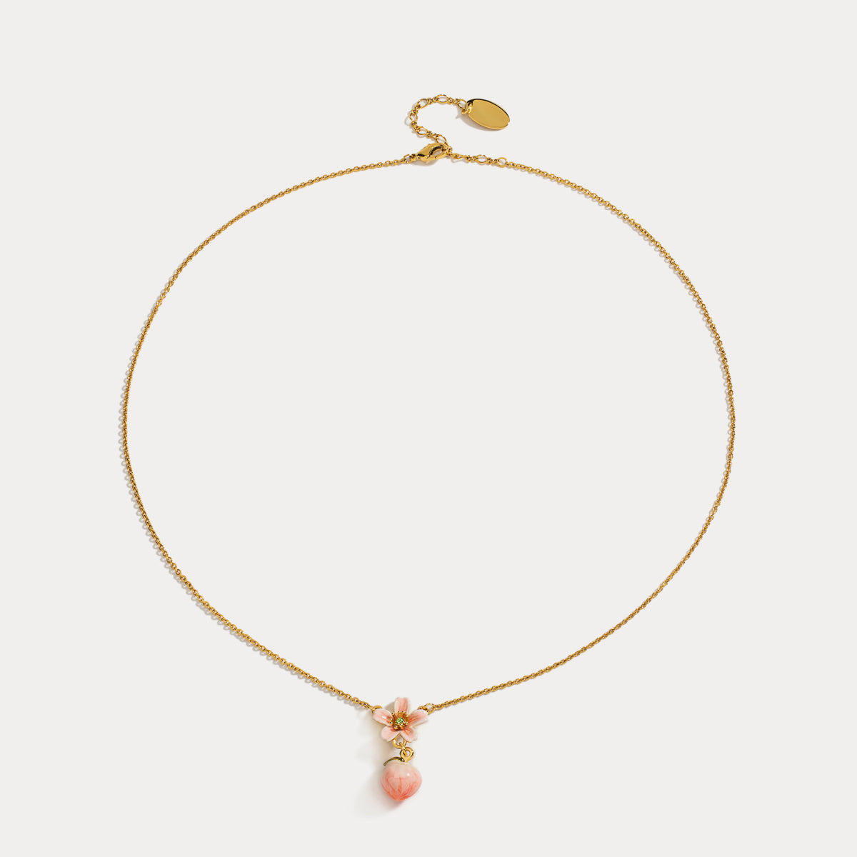 Peach Necklace With Flower