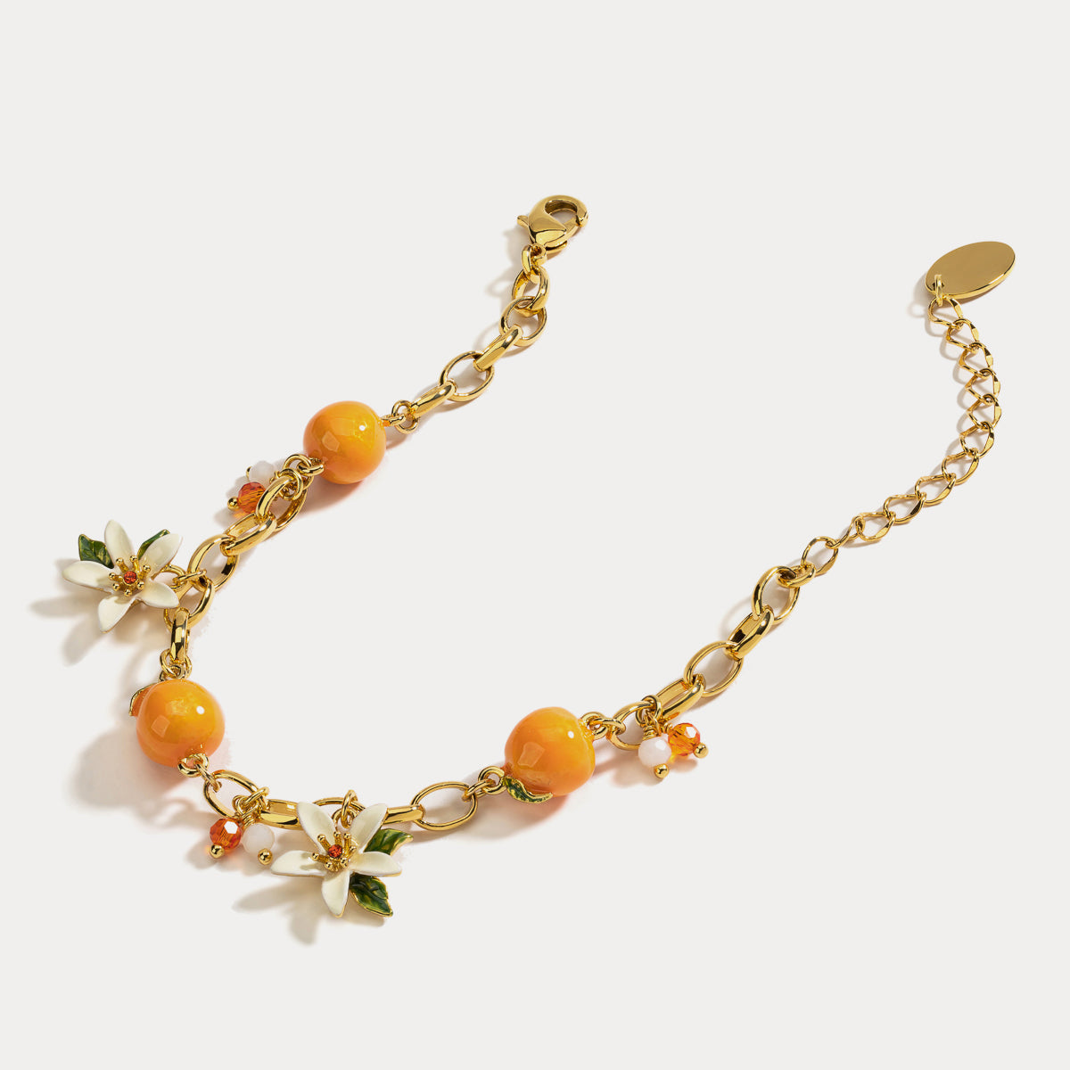 Orange Bracelet With Flowers