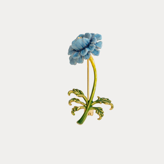 Blue Floral Brooch