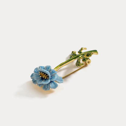 Blue Floral Brooch