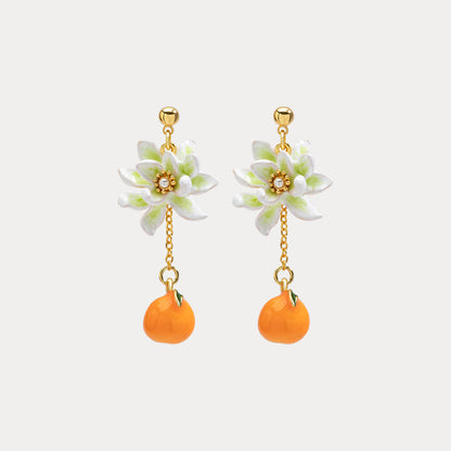 Orange Tassel Earrings