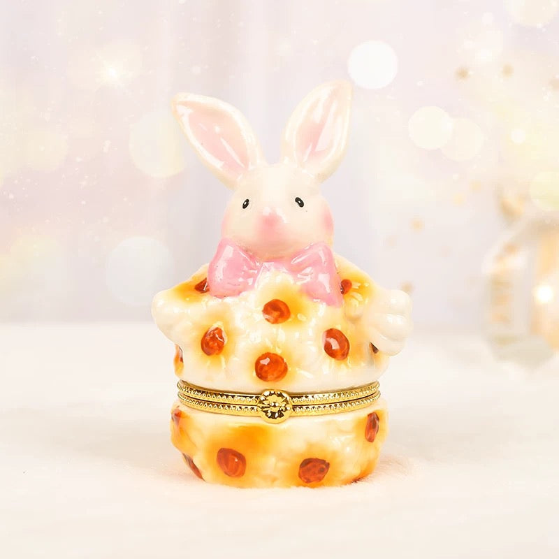 Sunflower Bunny Trinket Box