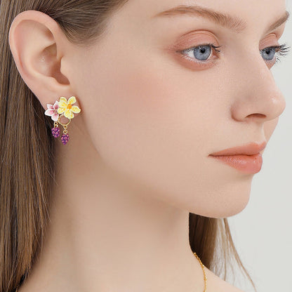 Sweet Grapes Flower Earrings