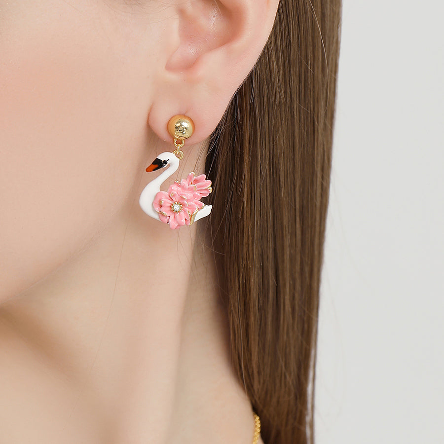 Swan Dangling Earrings