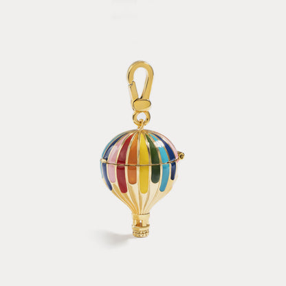 Hot Air Balloon Locket Pendant With Bird