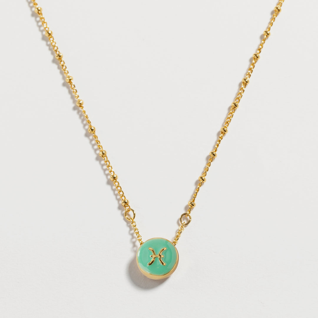 Zodiac Sign Four-leaf Clover Necklace