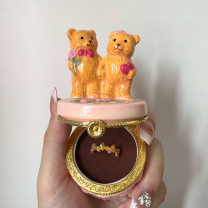 Teddy Bear Couple Trinket Box