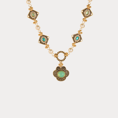 Vintage Green Gem Necklace