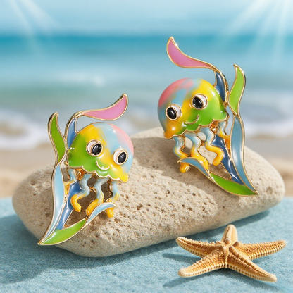 Rainbow Jellyfish Earrings