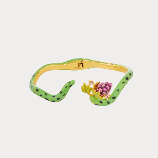 Snake and Grape Vine Cuff Bracelet