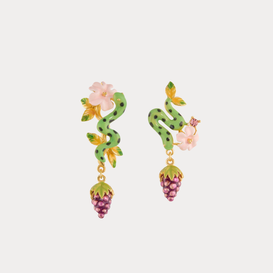 Snake and Grape Vine Earrings