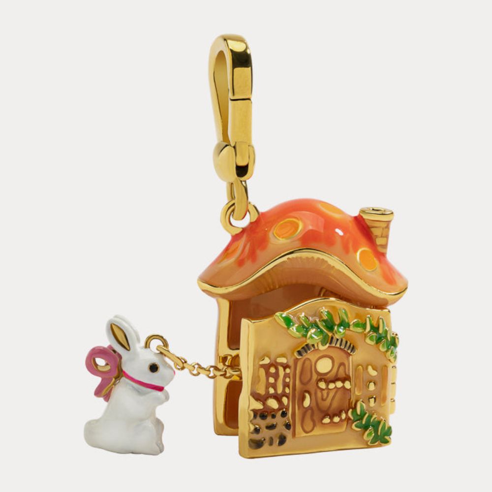 Mushroom House Locket Pendant With Rabbit